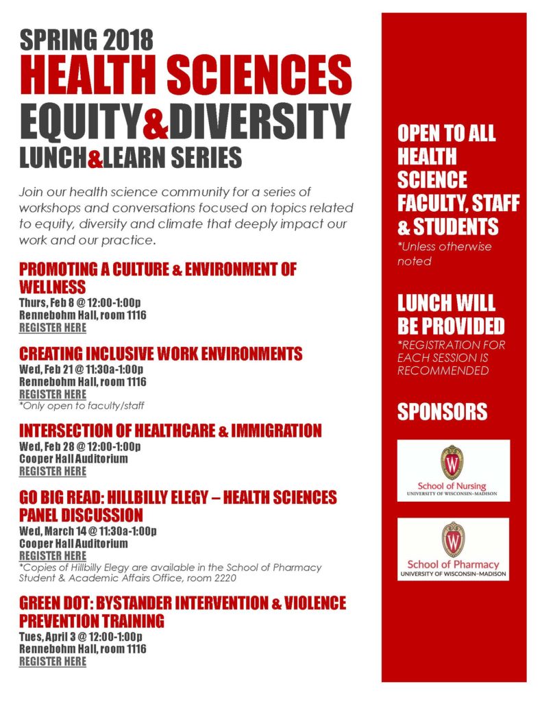Health Sciences Equity and DIversity Luncheon Series flyer