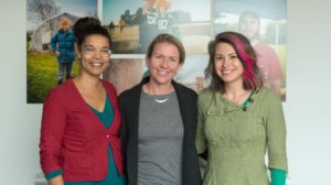 Annette Miller (left) with Jet Waller and Megan Monday of Love Wisconsin