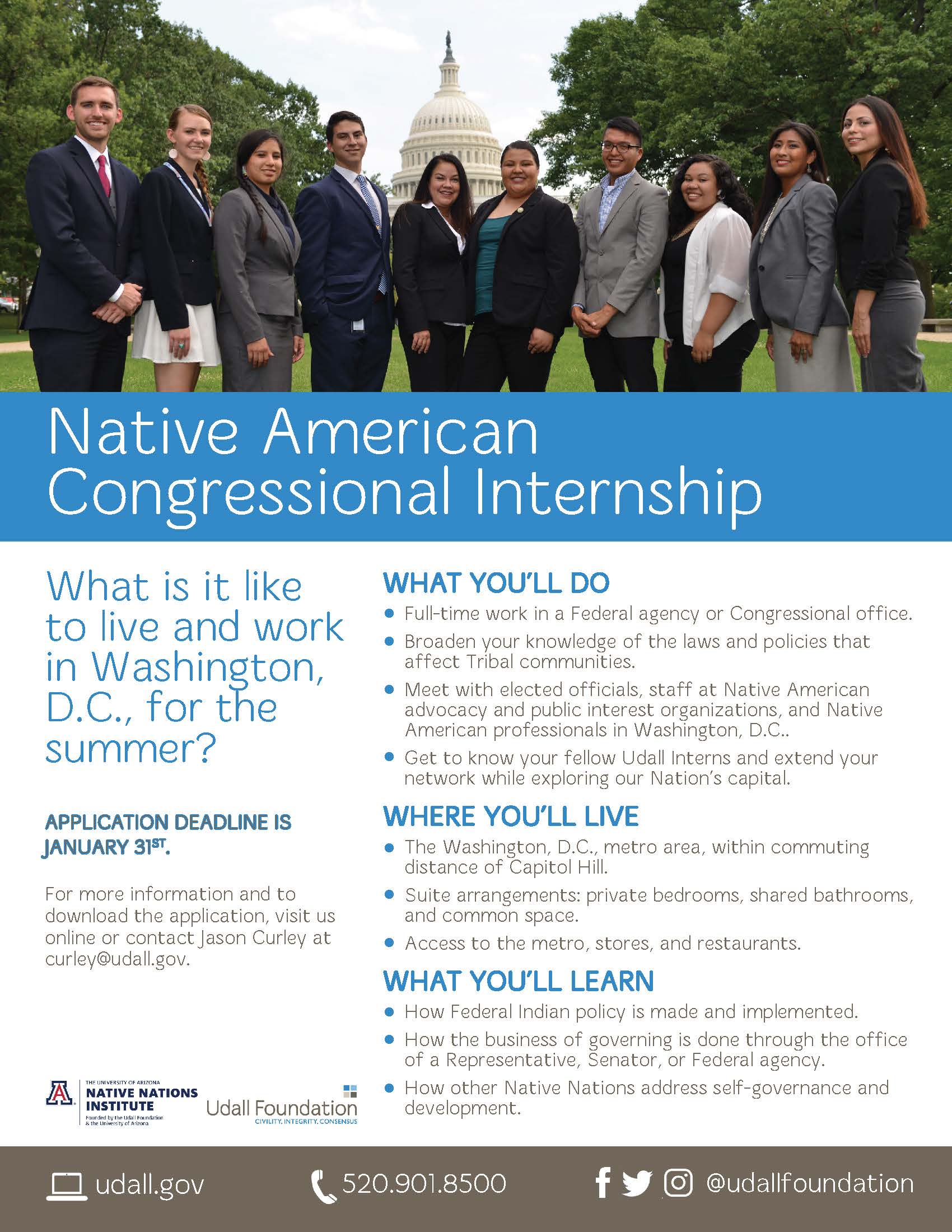 Udall Native American Congressional Internship poster