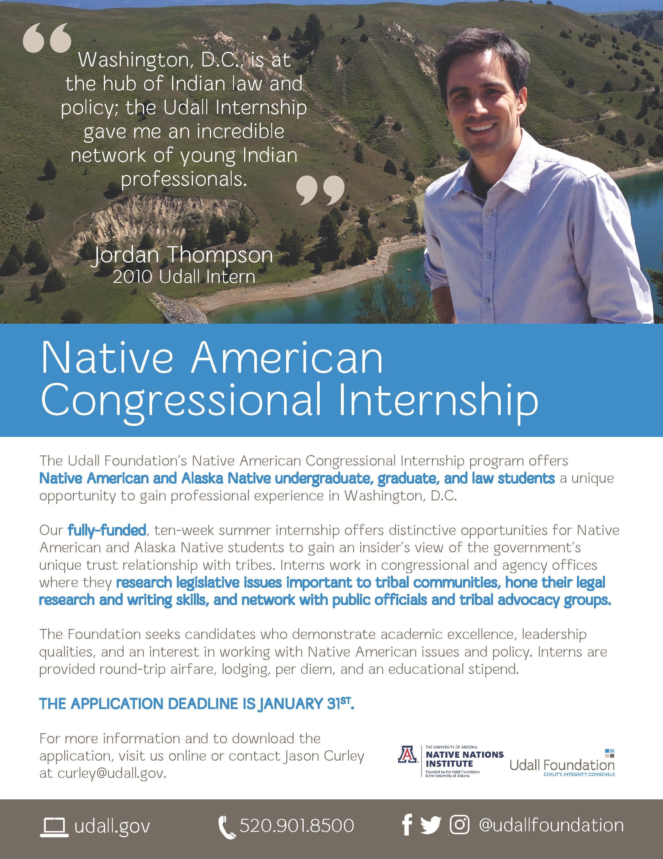 Native American Congressional Internship poster