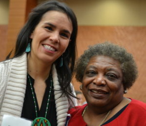 Dr. Hawkins with Nina Pyatskowit Nelsestuen, Chancellor's Scholar Class of 1999. 