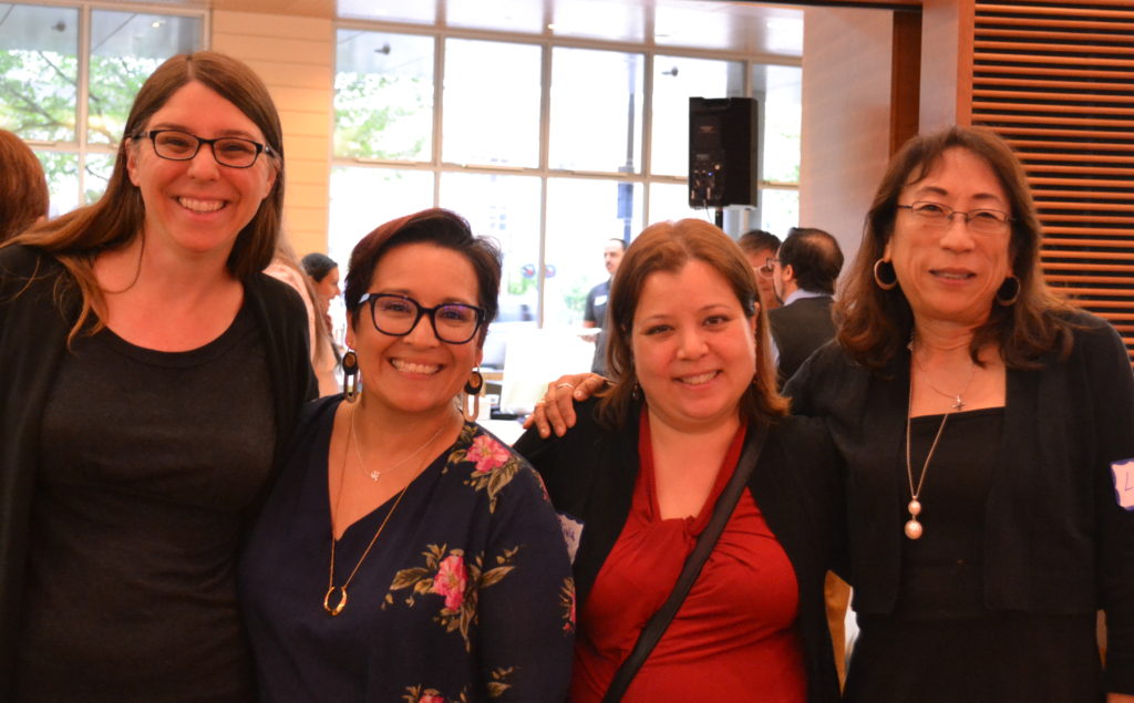 LI 20th Anniversary participants from left, Sarah Hallas, Ida Balderrama-Trudell, Olivia Little and Linda Park.