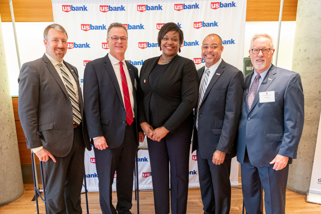 U.S. Bank sponsors Matthew Moore, District Manager; Stuart Westen, District Manager; Julian Berry, Business Banking Officer; Dan Frazier, President U.S. Bank Madison and center, Tracy Williams Maclin, Senior Director of External Relations, Partnerships and Development. Photo by Amadou Kromah.