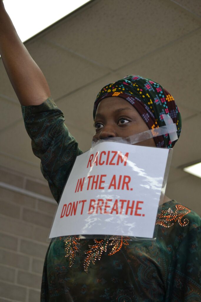 UW-Madison student protests at Black Lives Matter rally.