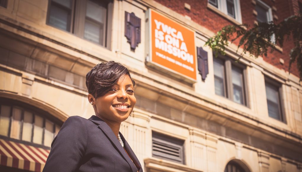 Vanessa McDowell pictured outside the YWCA Building on the Square. Photo by Madison365.