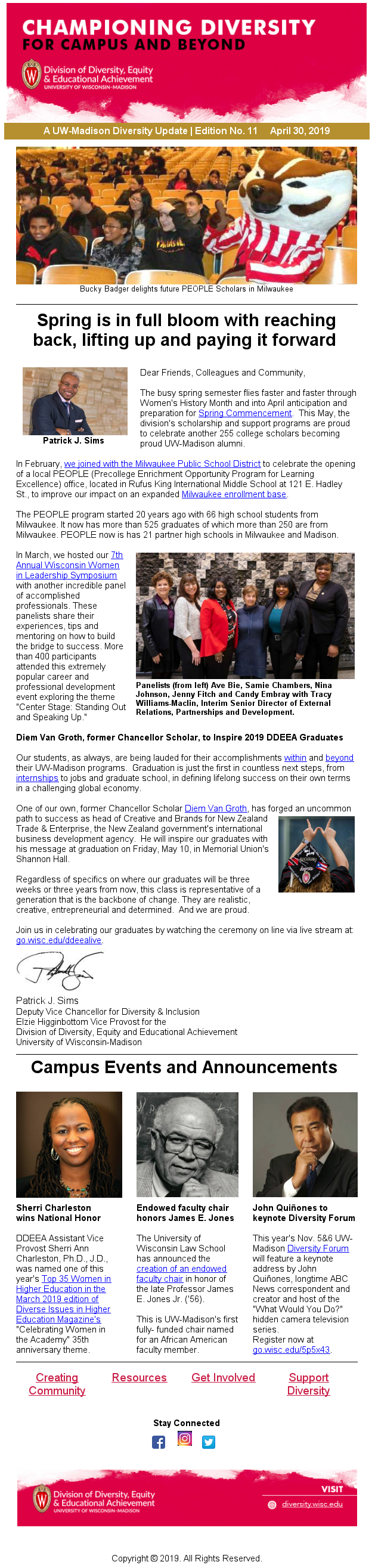 A screenshot of one of the DDEEA email newsletters.