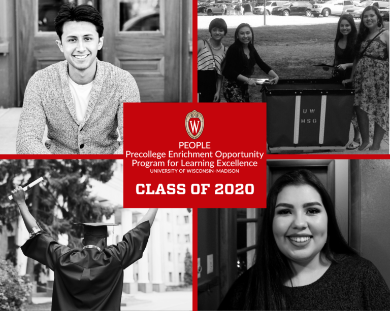 A graphic showing black and white photos of graduating scholars from the PEOPLE program