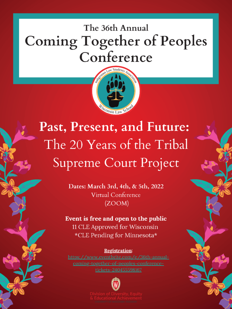 Poster for the Coming Together of Peoples 2022 Conference, featuring a red background with flower designs and words. Details in post.