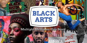 Collage of portraits of Black artists with text reading "Black History Month. University of Wisconsin–Madison. Black Arts: Multiple Mediums. One Story."