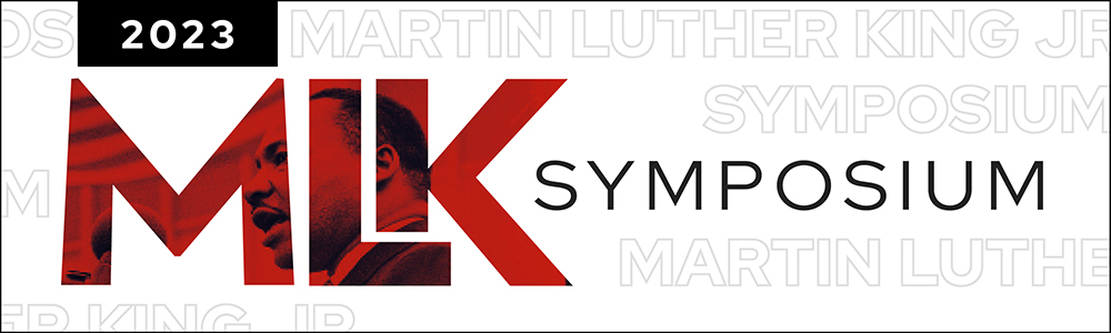 Banner with text reading 2023 MLK Symposium