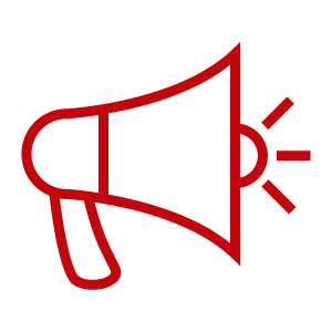 Icon of red megaphone